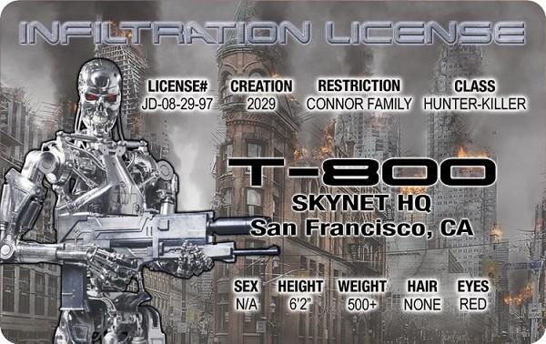 signs 4 fun T-800 Terminator ID