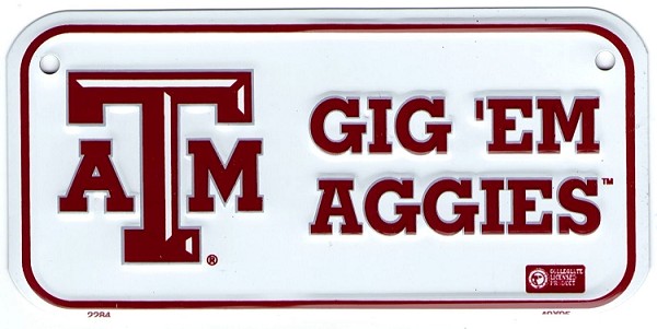 signs 4 fun Texas A&M Bike Plate