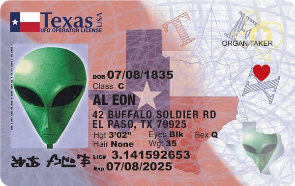 signs 4 fun Texas Alien ID