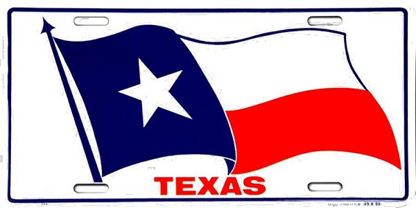 signs 4 fun Texas Waving Flag License Plate