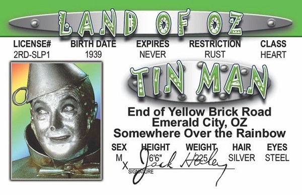 signs 4 fun The Tin Man of Oz ID