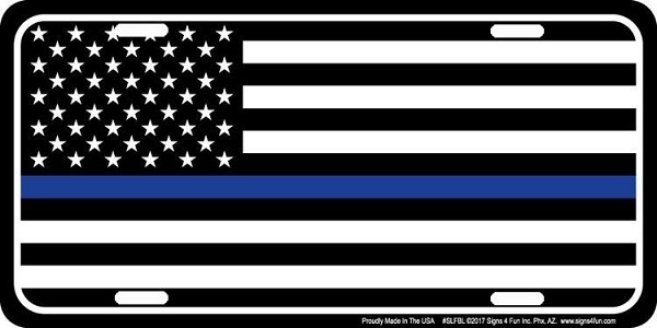 signs 4 fun Thin Blue Line License Plate