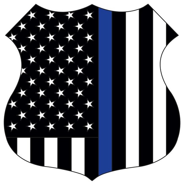 signs 4 fun Thin Blue Line Shield Large Sticker