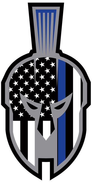 signs 4 fun Thin Blue Line - Spartan Large Sticker