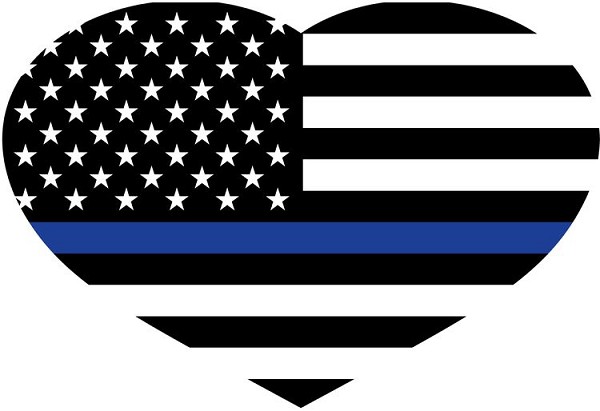 signs 4 fun Thin Blue Line - US Flag Large Sticker