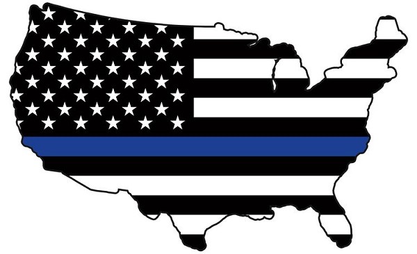 signs 4 fun Thin Blue Line US Map Large Sticker
