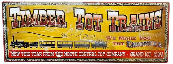 signs 4 fun Timber Tot Trains Metal Tin Sign