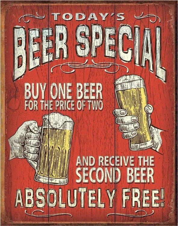 signs 4 fun Today's Beer Special Metal Tin Sign