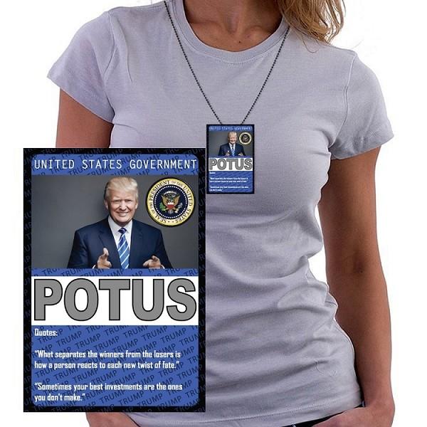 signs 4 fun Trump POTUS ID Necklace