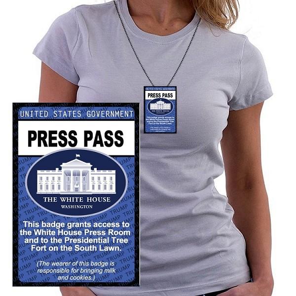 signs 4 fun Trump Press Pass ID Necklace