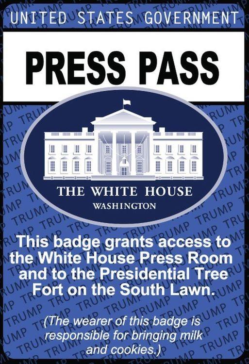 signs 4 fun Trump Press Pass ID