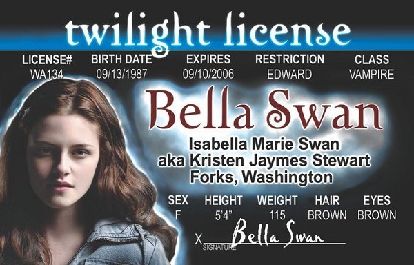 signs 4 fun Twilight - Bella ID