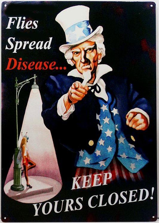 signs 4 fun Uncle Sam Keep Mouth Shut Metal Sign