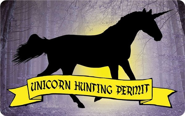 signs 4 fun Unicorn Hunting Permit ID