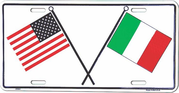 signs 4 fun US and Italian Flag License Plate