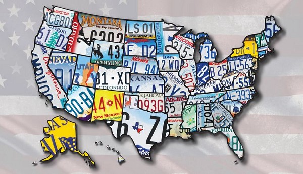 signs 4 fun US Map License Plates Sticker