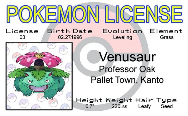 signs 4 fun Venusaur ID