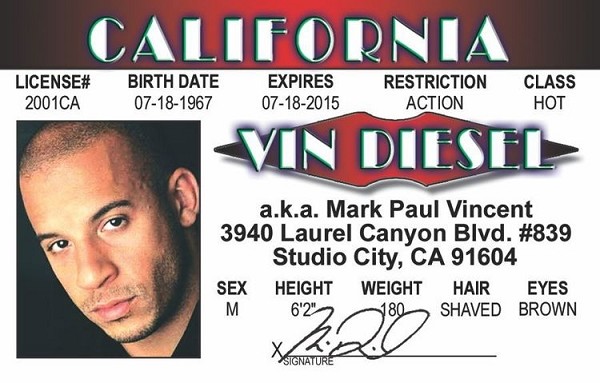 signs 4 fun Vin Diesel ID
