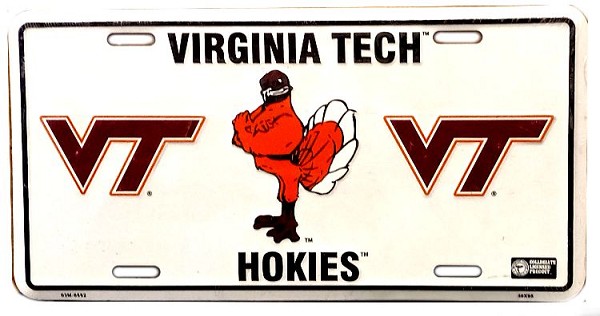 signs 4 fun Virginia Tech Hokie License Plate