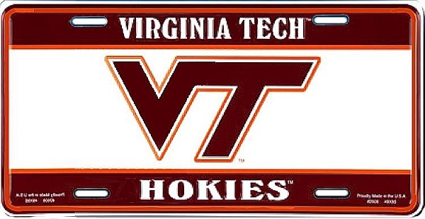 signs 4 fun Virginia Tech License Plate