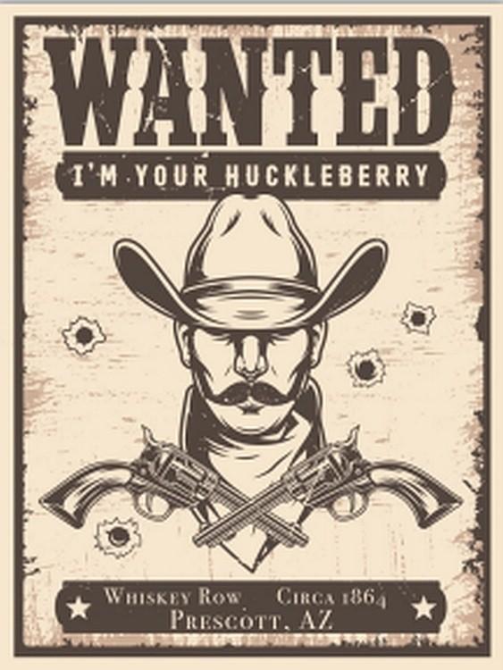signs 4 fun Wanted Huckleberry Postcard