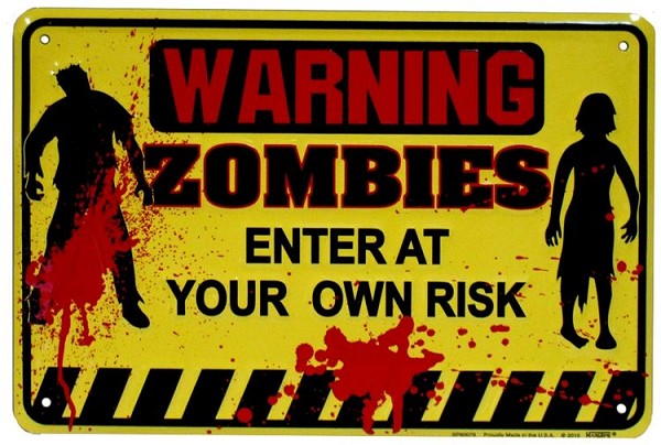 signs 4 fun Warning Zombies Sm. Parking Sign
