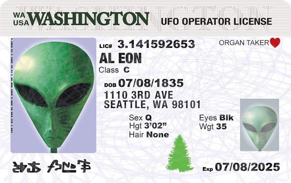 signs 4 fun Washington Alien ID