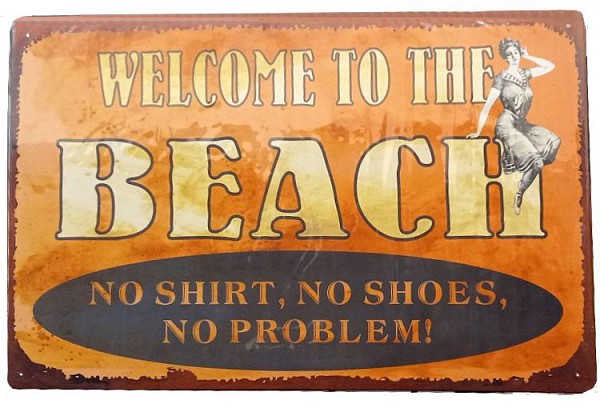 signs 4 fun Welcome to the Beach Metal Sign