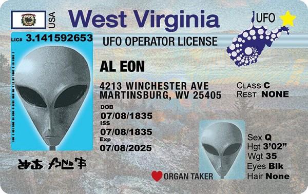 signs 4 fun West Virginia Alien ID