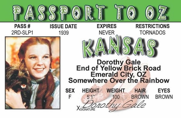 signs 4 fun Wizard of Oz - Dorothy ID
