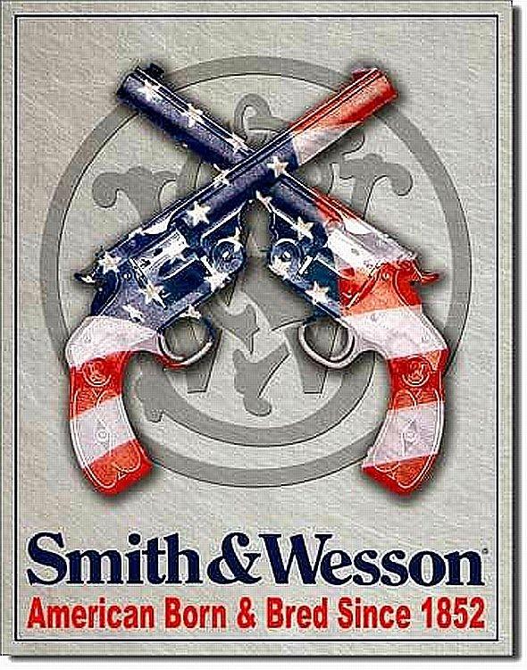 signs 4 fun Smith & Wesson American Born Metal Tin Sign