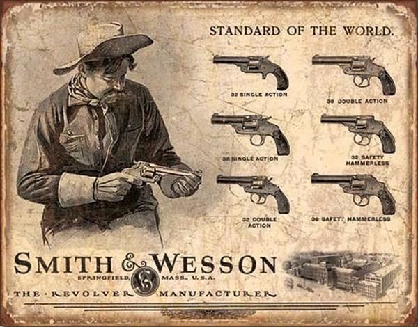 signs 4 fun Smith & Wesson Revolver Manufacturer Metal Tin Sign