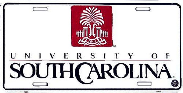 signs 4 fun South Carolina Gamecocks White License Plate