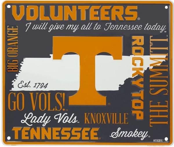 signs 4 fun Tennessee Volunteers Fan Cloud College Sign