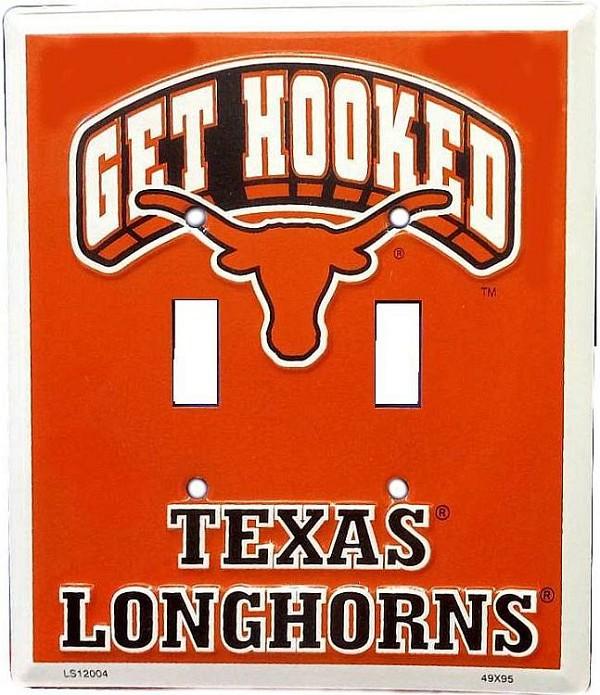 signs 4 fun Texas Longhorns Double Hook'em Switch Plate