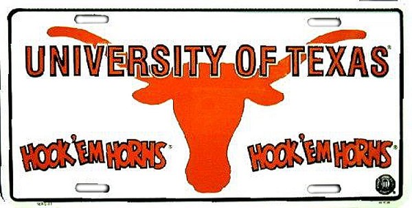 signs 4 fun Texas Longhorns HOOK'EM HORNS License Plate