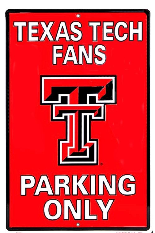 signs 4 fun Texas Tech Red Raiders Large Parking Sign