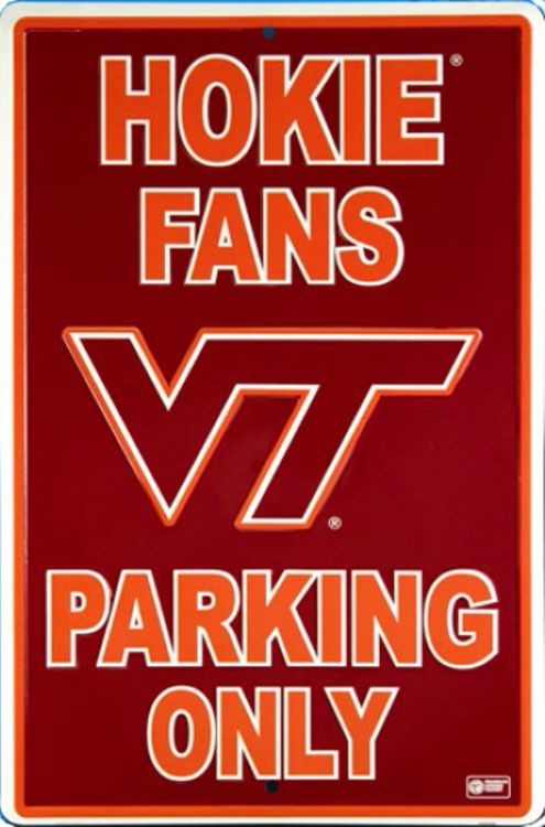 signs 4 fun Virginia Tech Hokies Large Parking Sign
