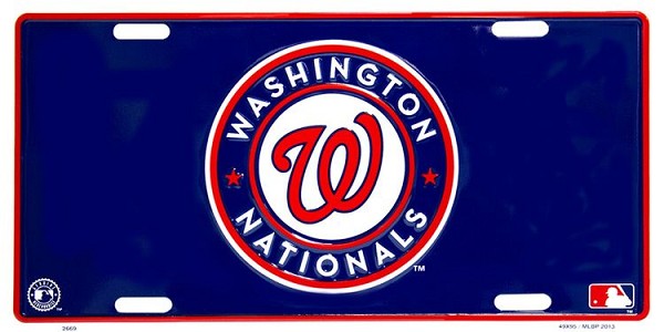 signs 4 fun Washington Nationals Blue License Plate