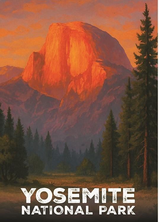 signs 4 fun Yosemite National Park Sunset Half Dome Magnet