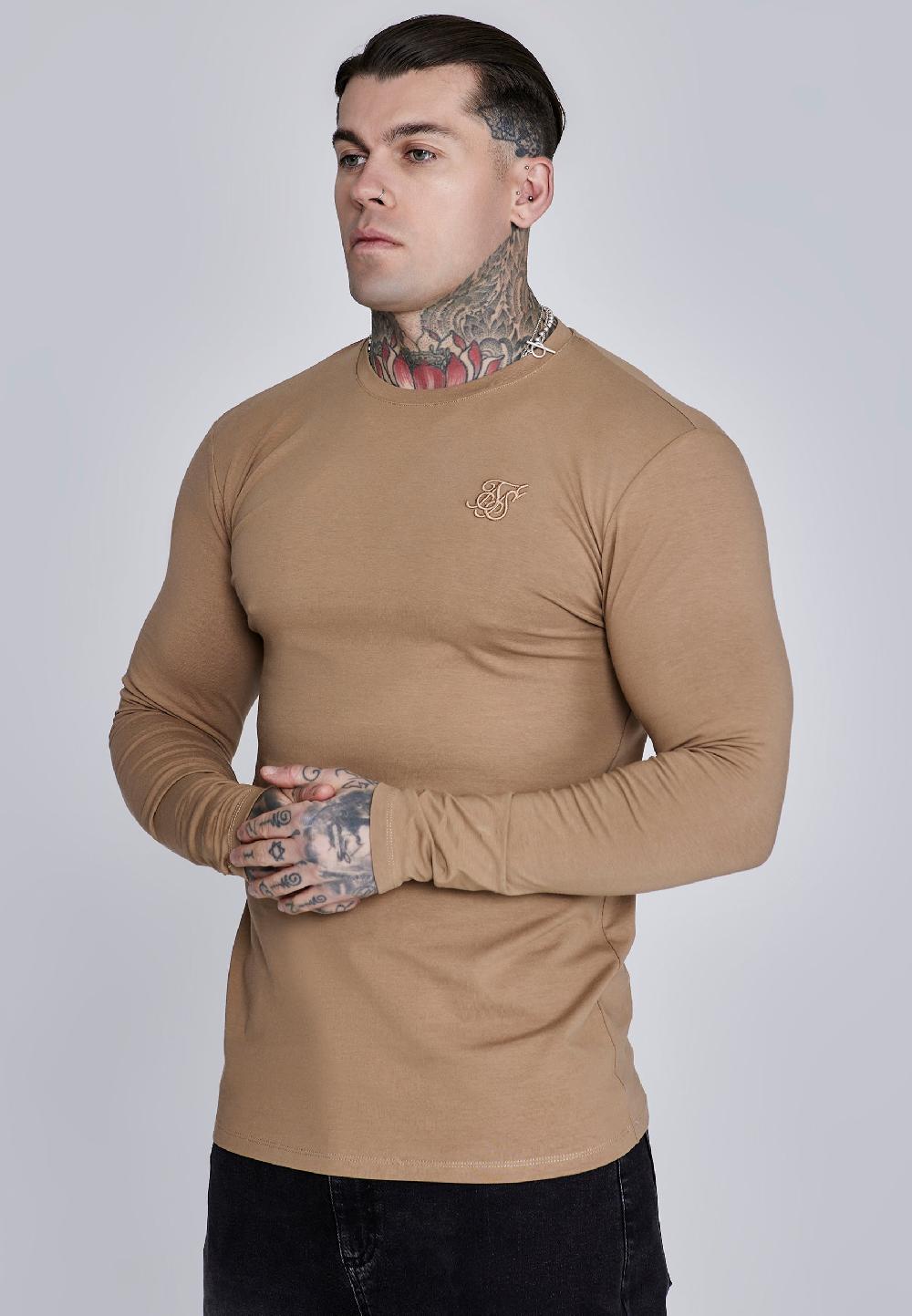 sik silk Beige Essentials LS T-Shirt