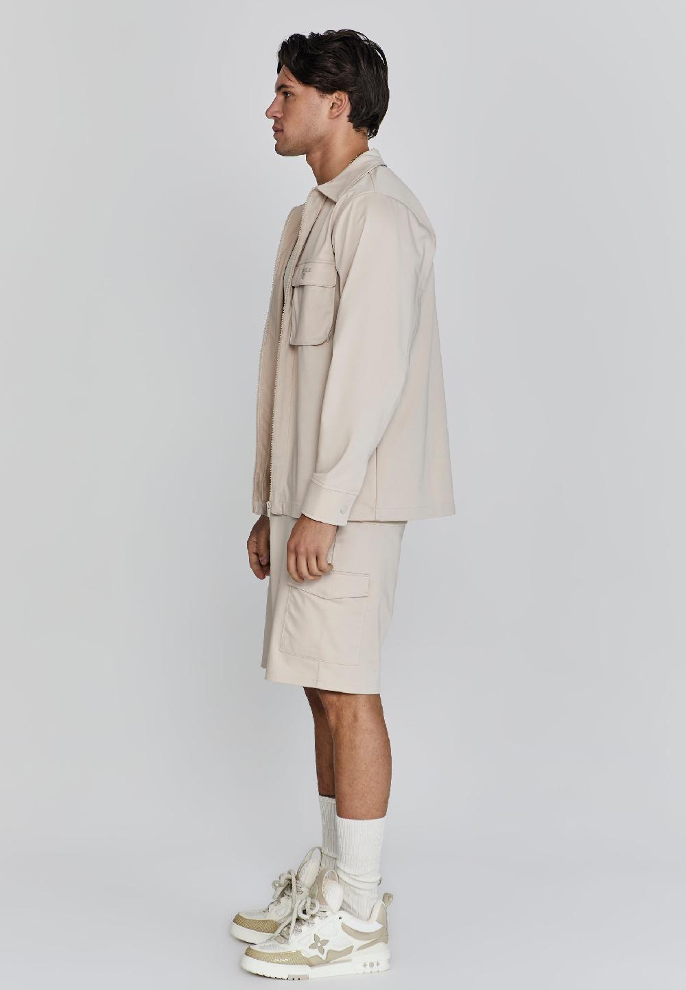 Sik Silk Beige Smart Utility Jacket