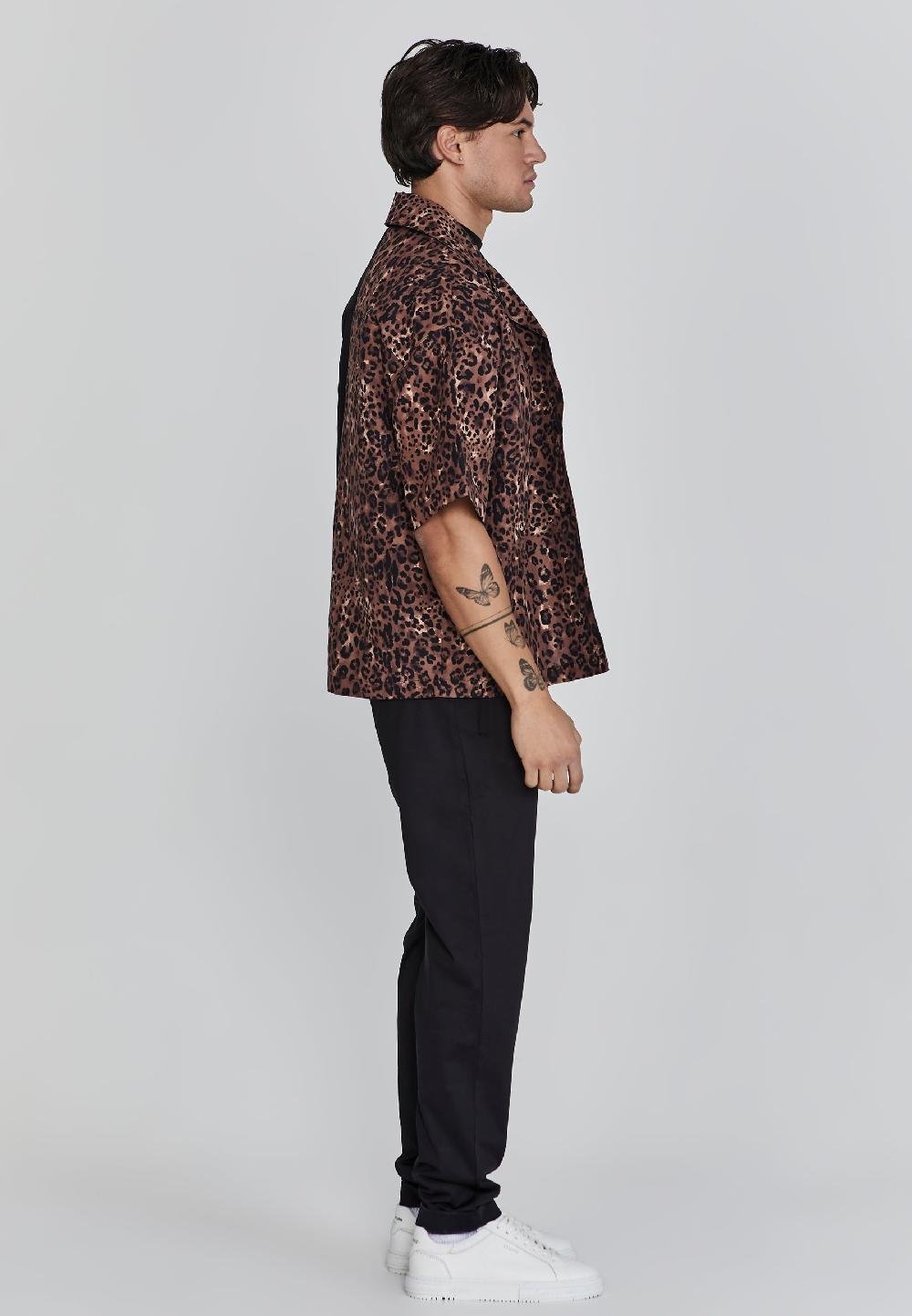 Sik Silk Black Animal Print Shirt