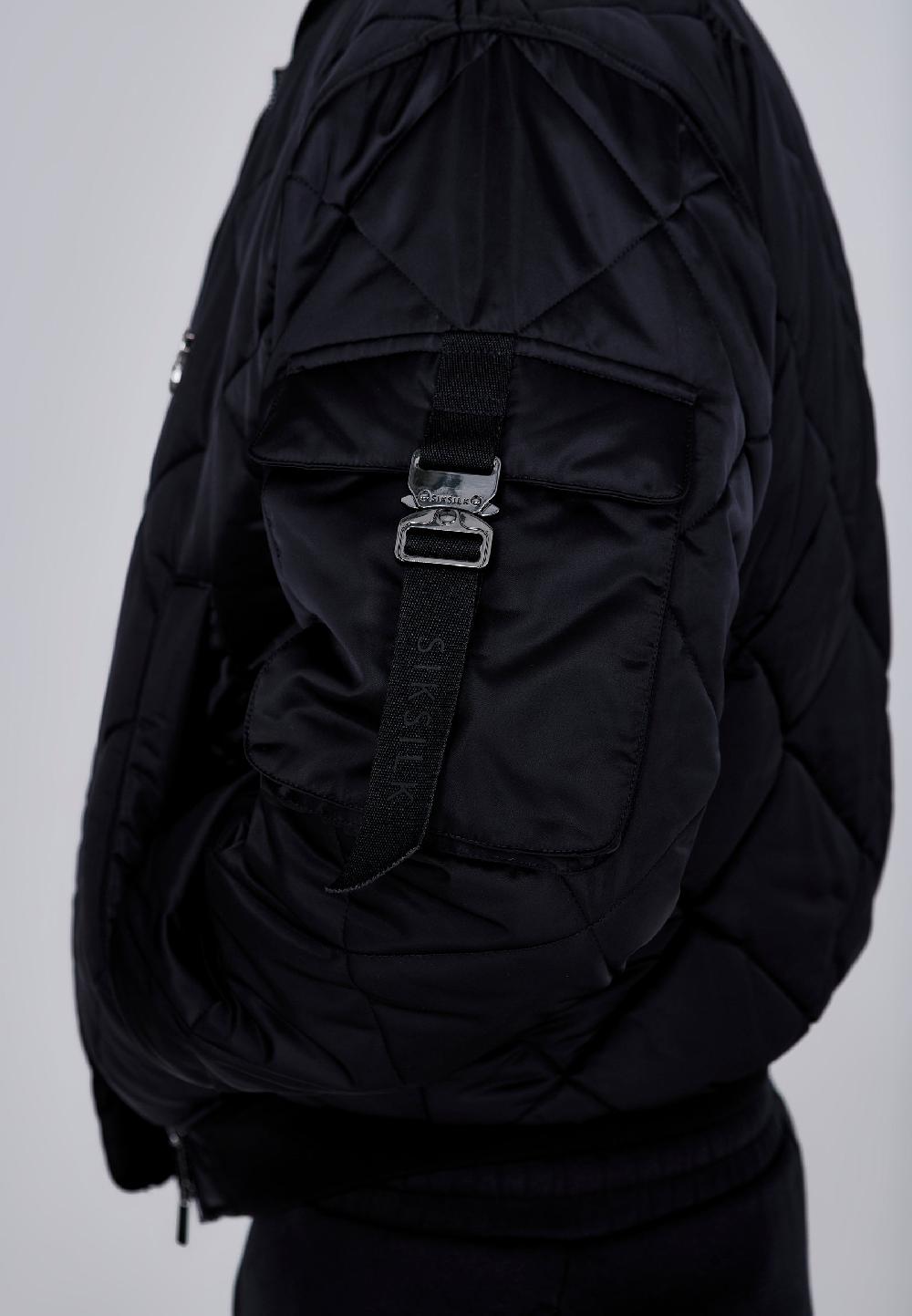 Sik Silk Black Bomber Jacket