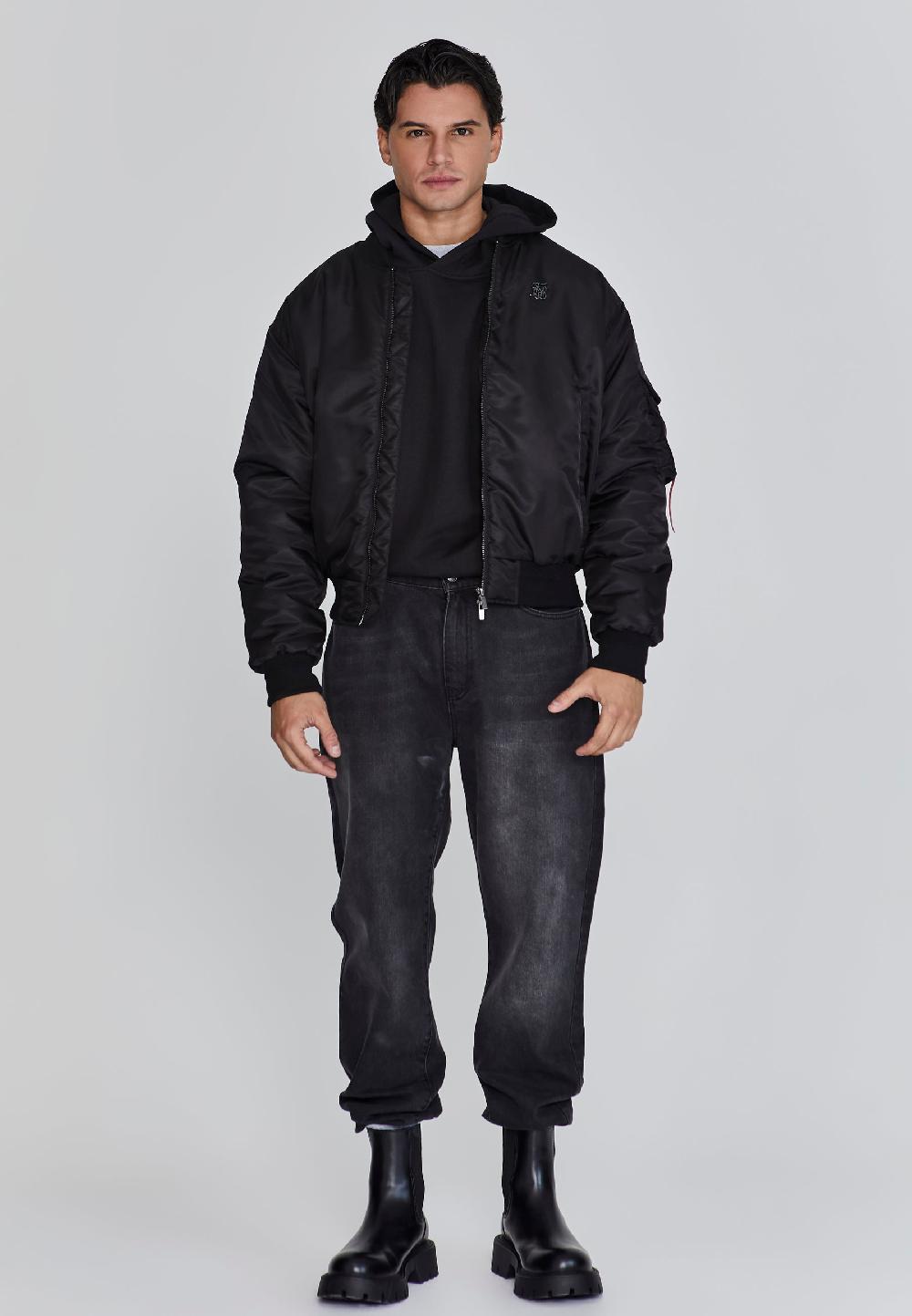 Sik Silk Black Bomber Jacket