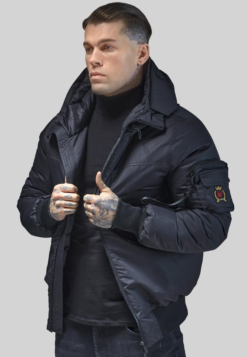 sik silk Black Bomber Jacket