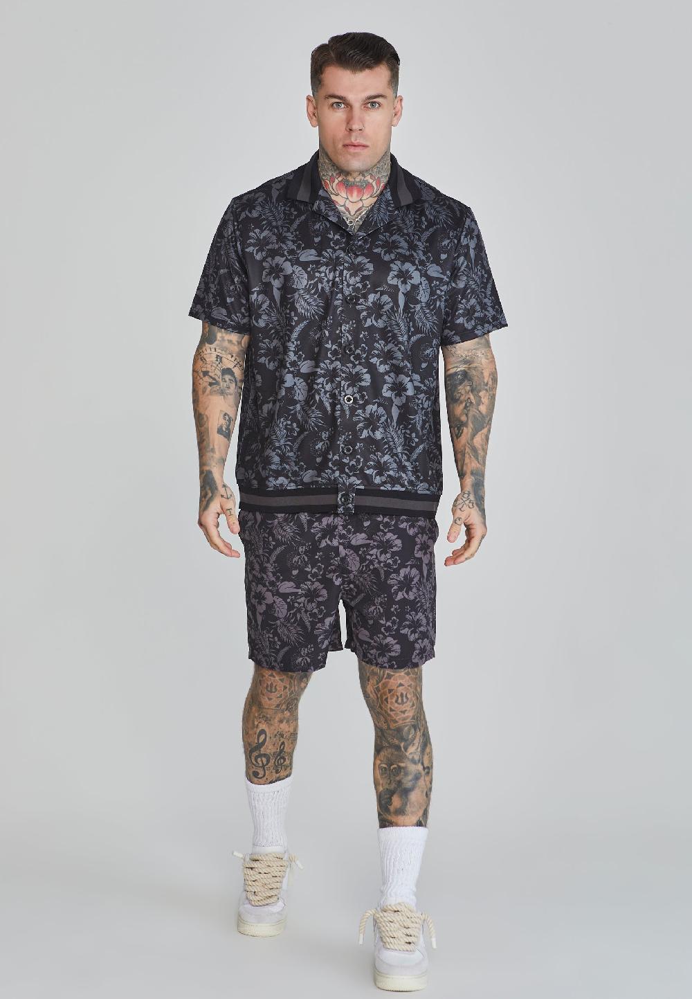 Sik Silk Black Bowling Shirt