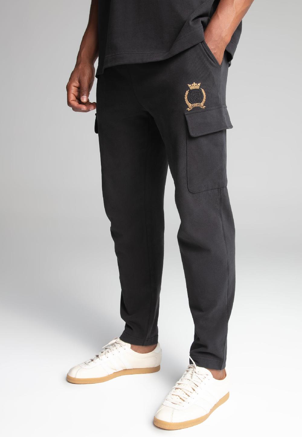 sik silk Black Crest Cargo Joggers
