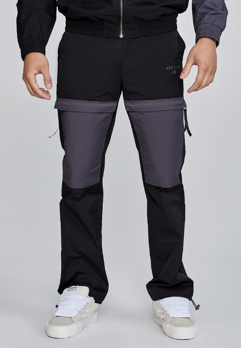 sik silk Black Cut And Sew Joggers