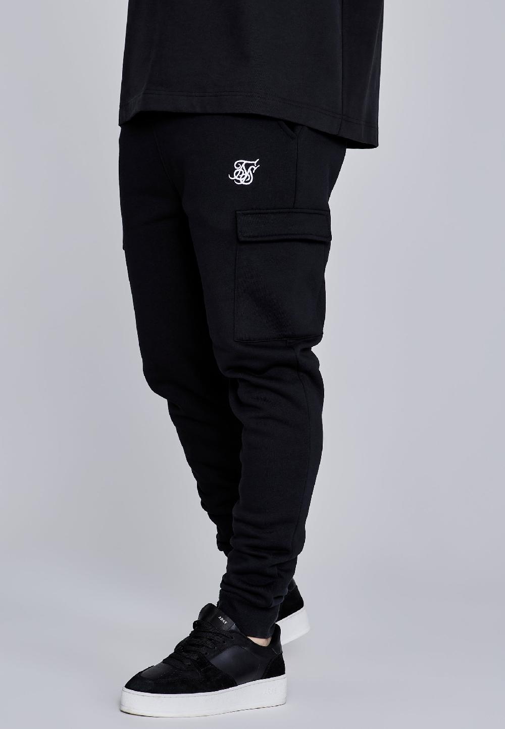 sik silk Black Essentials Cargo Joggers